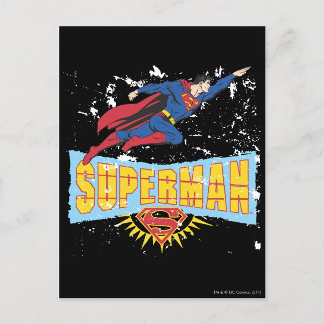 Superman Logo and Flight Postcard (Front)