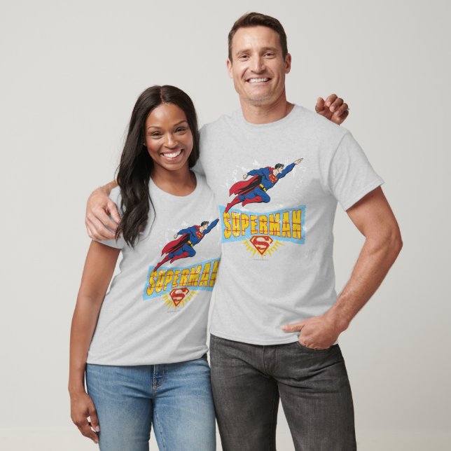 Superman Logo and Flight T-Shirt (Unisex)
