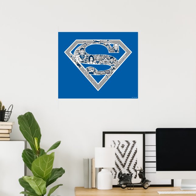Superman Logo Doodle Art Poster (Home Office)