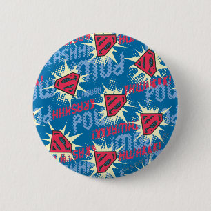Superman Logo Pattern 2 Inch Round Button