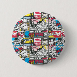 Superman Logo Pattern 2 Inch Round Button