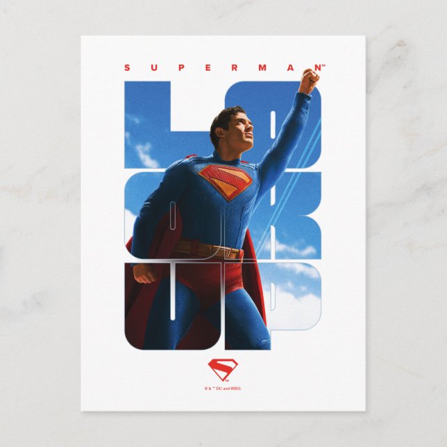 Superman Look Up Pose Postcard (Front)
