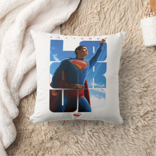 Superman Look Up Pose Throw Pillow
