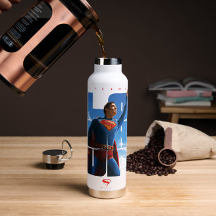 Superman Look Up Pose Water Bottle