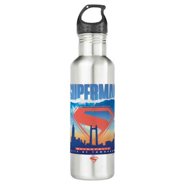 Superman Metropolis Skyline 710 Ml Water Bottle (Front)