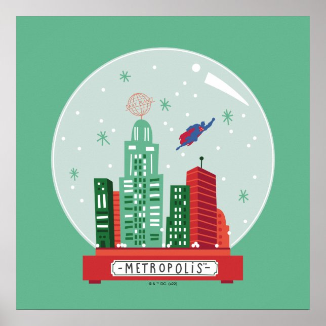 Superman Metropolis Snow Globe Graphic Poster (Front)