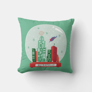 Superman Metropolis Snow Globe Graphic Throw Pillow
