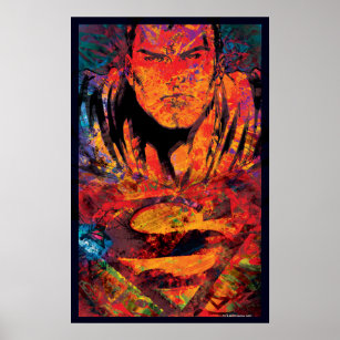 Superman Orange Grunge Poster