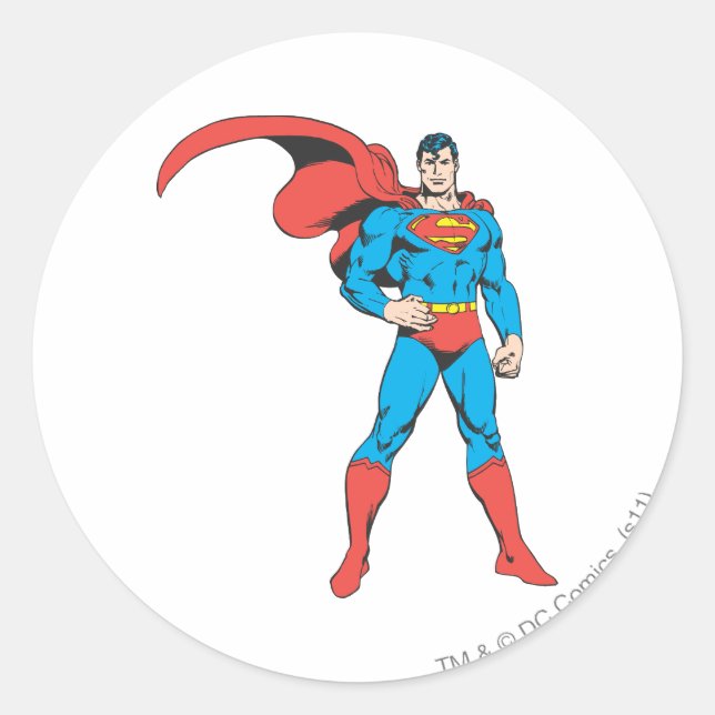 Superman Posing 2 Classic Round Sticker (Front)