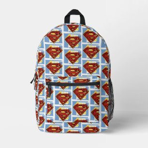 Superman Red and Blue Pattern Printed Backpack