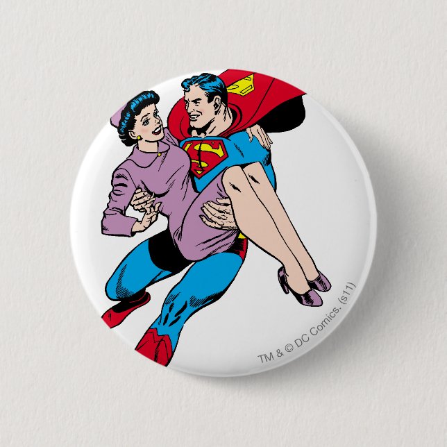 Superman rescues Louis 2 Inch Round Button (Front)