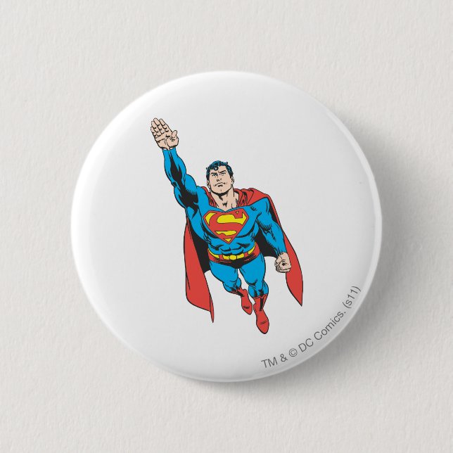Superman Right Arm Raised 2 Inch Round Button (Front)