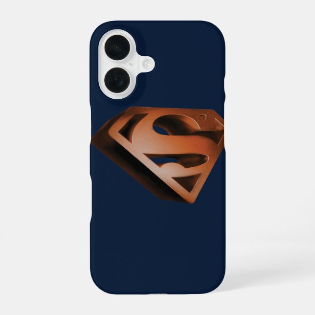 Superman S-Shield | 3D Grainy Logo iPhone 16 Case (Back)