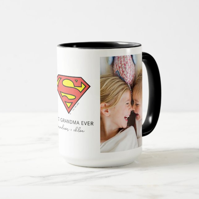 Superman S-Shield | Best Grandma Photo Mug (Front Right)