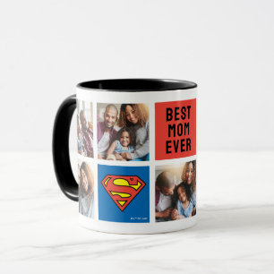 Superman S-Shield   Best Mom Photo Collage Mug