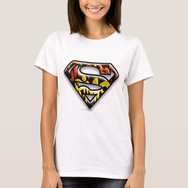Superman S-Shield | Black Outline Graffiti Logo T-Shirt (Front)