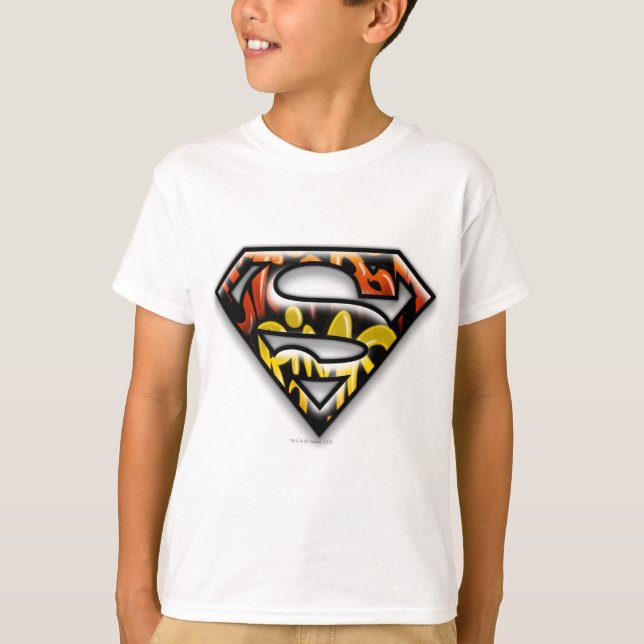 Superman S-Shield | Black Outline Graffiti Logo T-Shirt (Front)