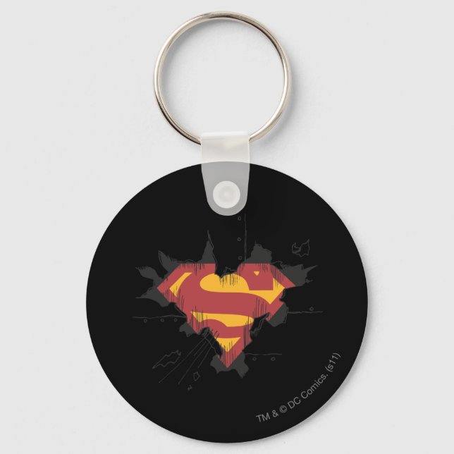 Superman S-Shield | Broken Metal Logo Keychain (Front)