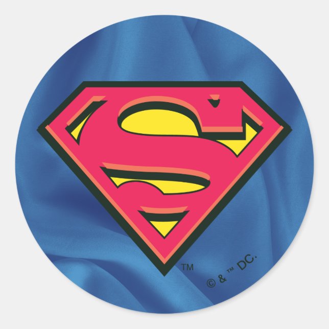 Superman S-Shield | Classic Logo Round Sticker (Front)