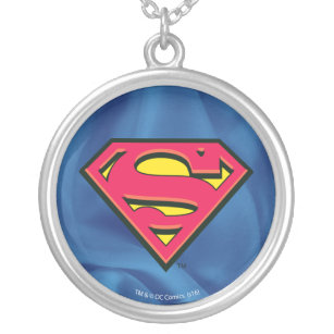 Superman S-Shield   Classic Logo Silver Plated Necklace