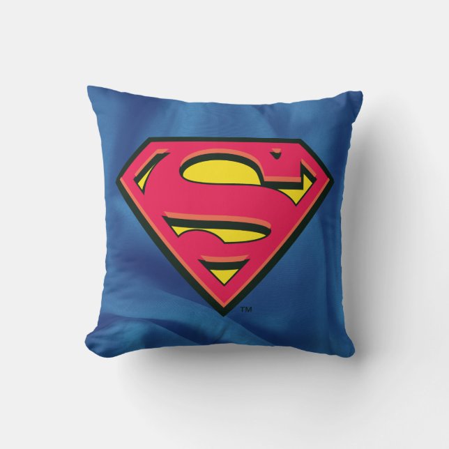 Superman S-Shield | Classic Logo Throw Pillow (Front)