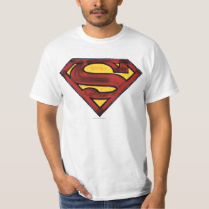 Superman S-Shield Darkened Red Logo T-Shirt