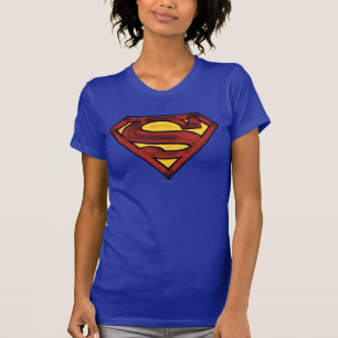 Superman S-Shield Darkened Red Logo T-Shirt