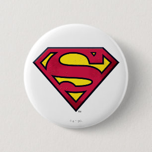 Superman S-Shield   Dirt Logo 2 Inch Round Button