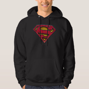 Superman S-Shield   Distressed Logo Hoodie