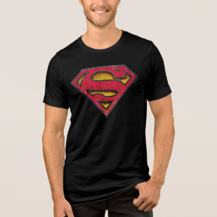 Superman S-Shield   Distressed Logo Tri-Blend Shirt