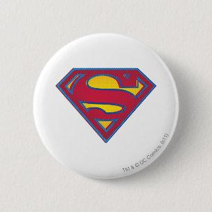 Superman S-Shield   Dot Logo 2 Inch Round Button