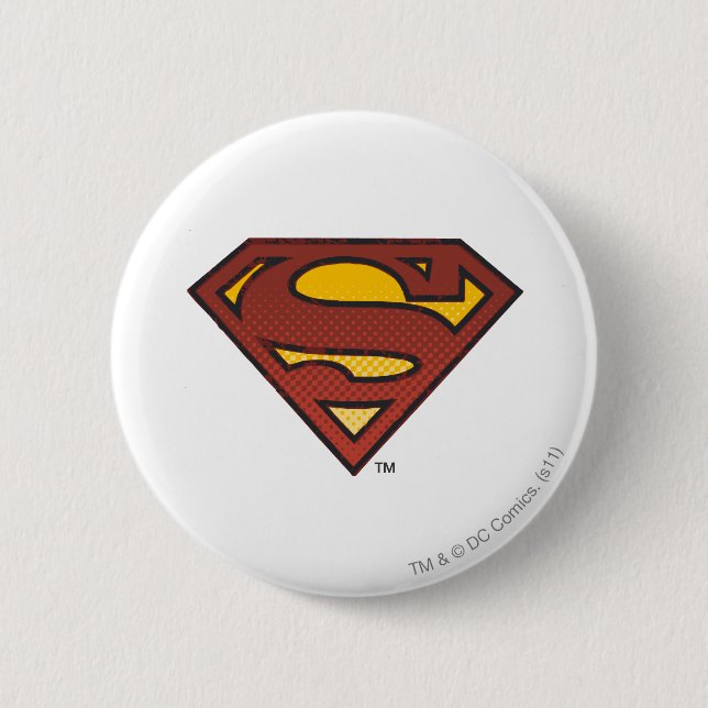 Superman S-Shield | Faded Dots Logo 2 Inch Round Button (Front)