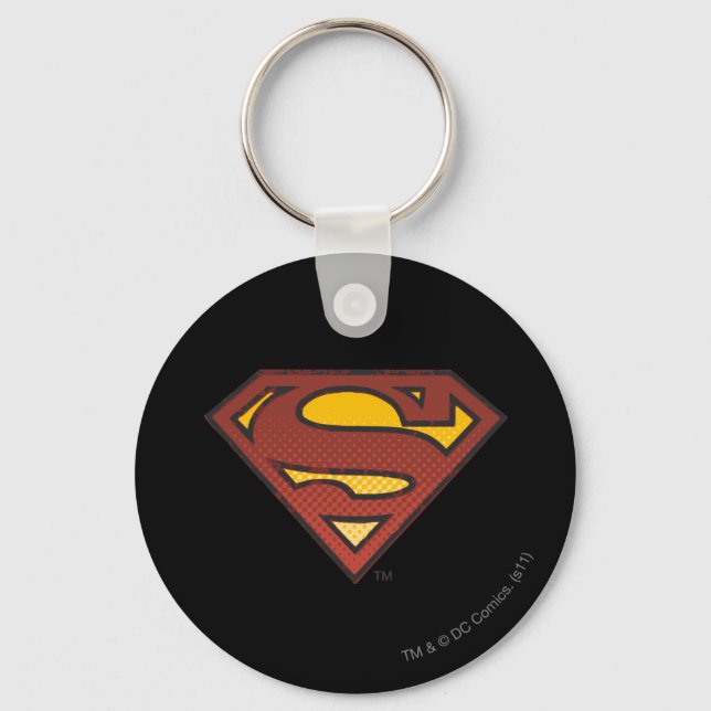 Superman S-Shield | Faded Dots Logo Keychain (Front)