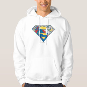 Superman S-Shield   Grey Yellow Red Black Mix Logo Hoodie