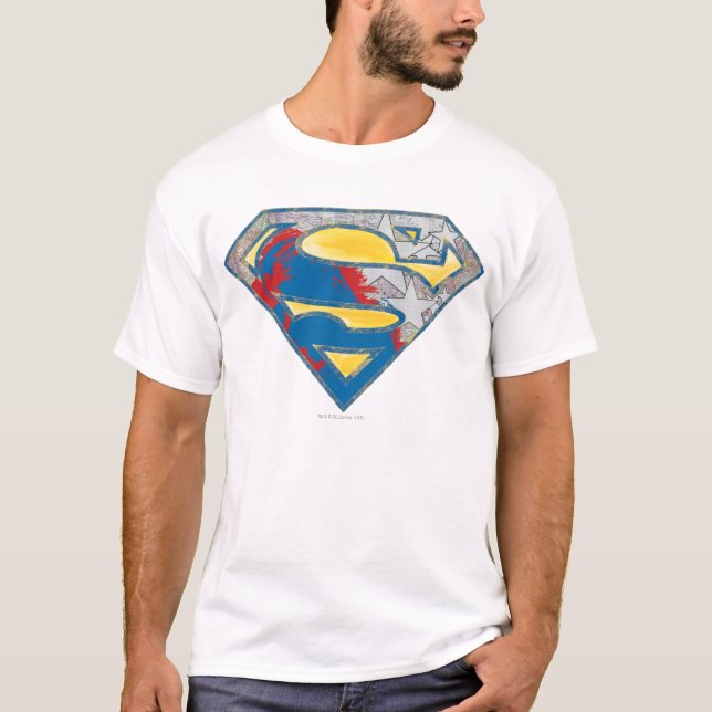 Superman S-Shield | Grey Yellow Red Black Mix Logo T-Shirt (Front)