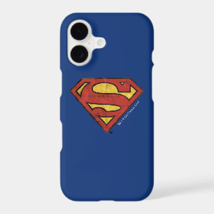 Superman S-Shield   Grunge Black Outline Logo