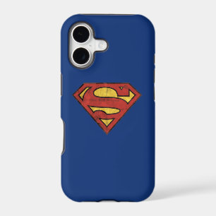 Superman S-Shield   Grunge Black Outline Logo