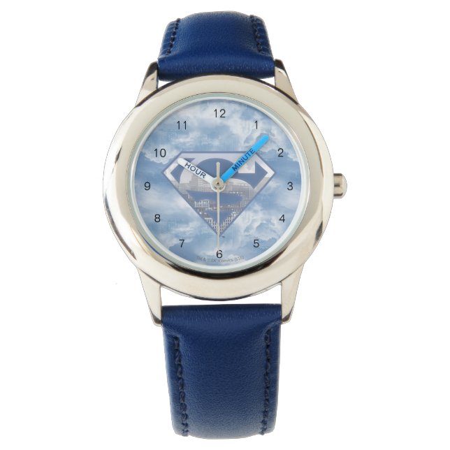 Superman S-Shield | Light Blue City Logo Watch (Front)