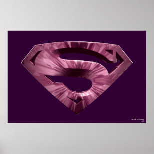 Superman S-Shield   Pink Star Burst Logo Poster