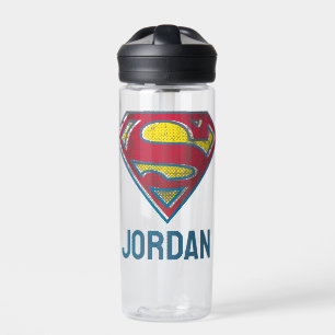 Superman S-Shield Printed Logo Add Your Name Water Bottle
