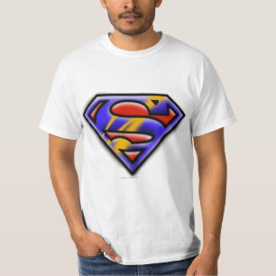 Superman S-Shield   Purple Airbrush Logo T-Shirt