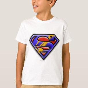 Superman S-Shield Purple Airbrush Logo T-Shirt