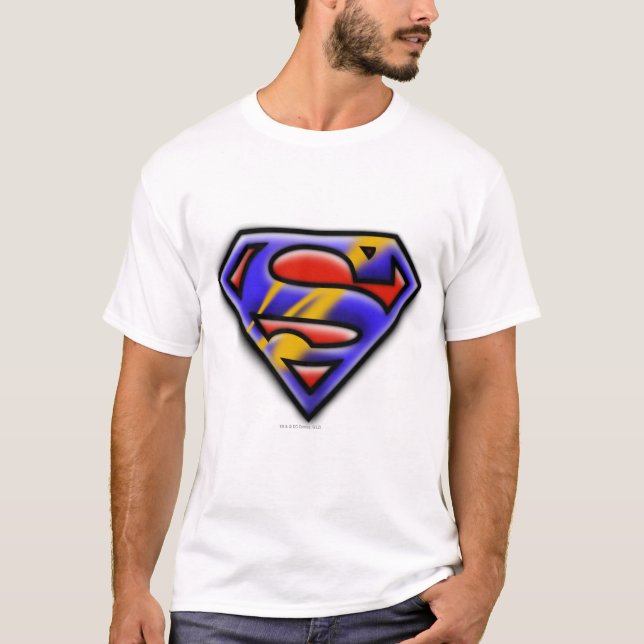 Superman S-Shield | Purple Airbrush Logo T-Shirt (Front)