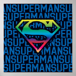 Superman S-Shield   Rainbow Logo Poster