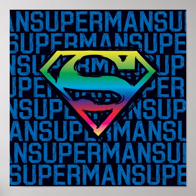 Superman S-Shield | Rainbow Logo Poster (Front)