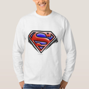Superman S-Shield Red Airbrush Logo T-Shirt