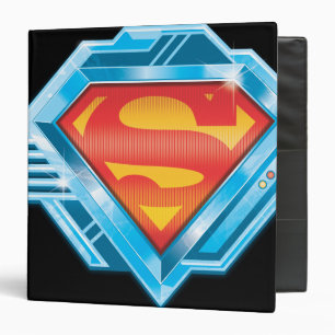 Superman S-Shield   Red and Blue Metal Logo Binder