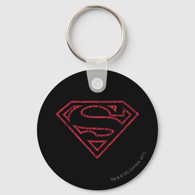Superman S-Shield | Red Outline Logo Keychain (Front)