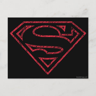 Superman S-Shield Red Outline Logo Postcard