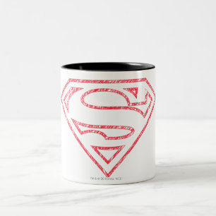 Superman S-Shield   Red Outline Logo Two-Tone Coffee Mug